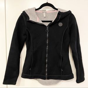 Bench Black Zip-up Hooded Sweater Size S